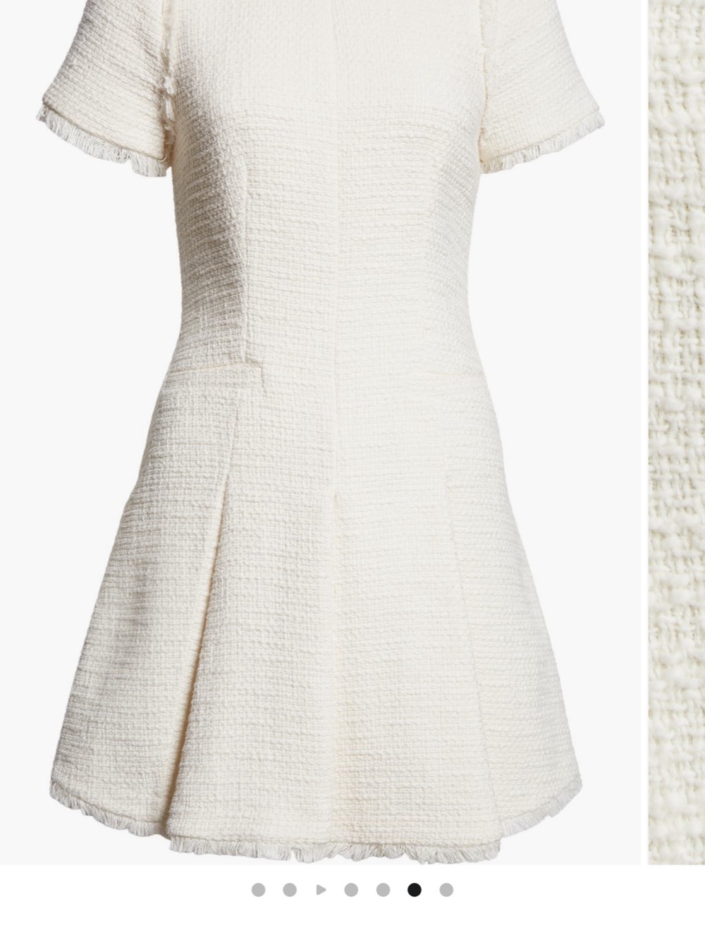 cinq a sept Ivory Tweed Fit-and-Flare Dress
